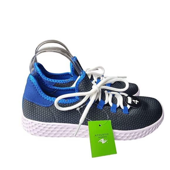 Athletic Works Lightweight Mesh Memory Foam Comfort Lace-Up Sneakers Youth 4 - Picture 1 of 12